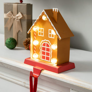 Marquee LED Metal Gingerbread Stocking Hangers, House