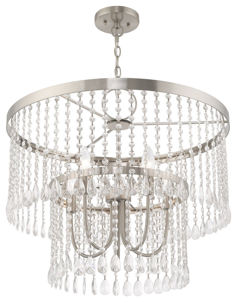 Livex Lighting Brushed Nickel 5-Light Pendant Chandelier