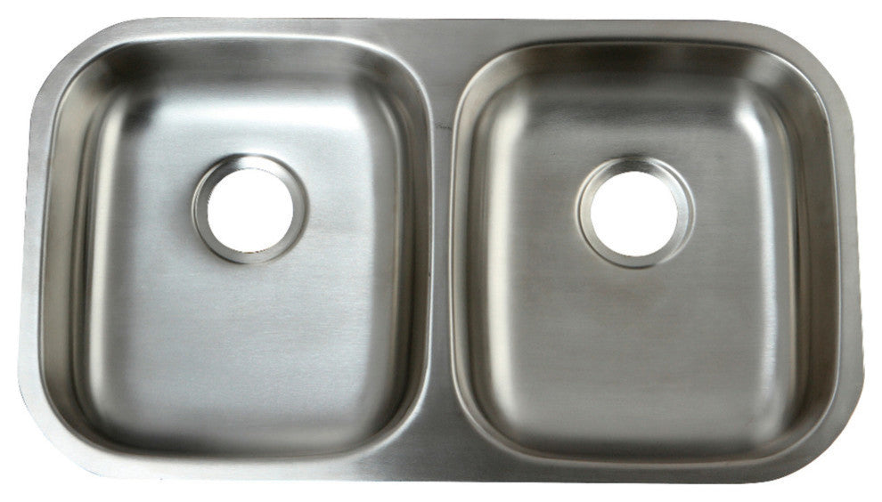 Gourmetier Undermount Double Bowl Kitchen Sink, Brushed