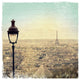"Eiffel Landscape Letter Blue I" Digital Paper Print by Sue Schlabach, 38"x38"