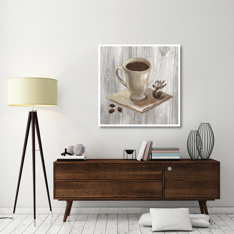 "Coffee Time IV on Wood" Digital Paper Print by Silvia Vassileva, 42"x42"