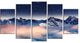 Milky Way Over Frosted Mountains, Landscape Canvas Art Print, 60"x32", 5 Panels