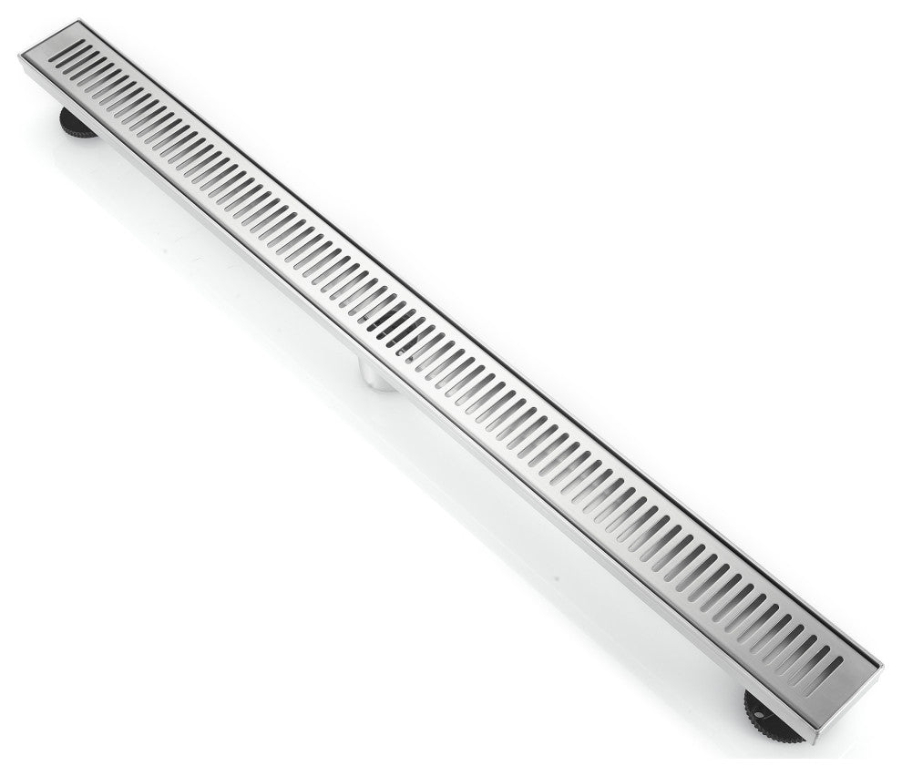 Stainless Steel Rectangular Linear Shower Floor Drain, Brushed Nickel, 36"