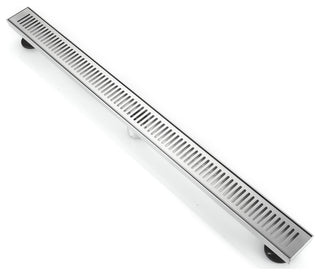 Stainless Steel Rectangular Linear Shower Floor Drain, Brushed Nickel, 36"
