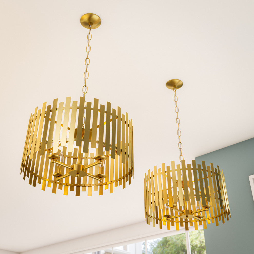 Kenroy 93786GLD 4-Light Pendant, Picket