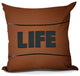 Life, Word Print Pillow, Orange, 20" x 20"