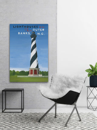 "The Lighthouse" Painting Print on Wrapped Canvas, 24x36