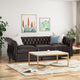 Vita Chesterfield Tufted Faux Leather Sofa, Brown