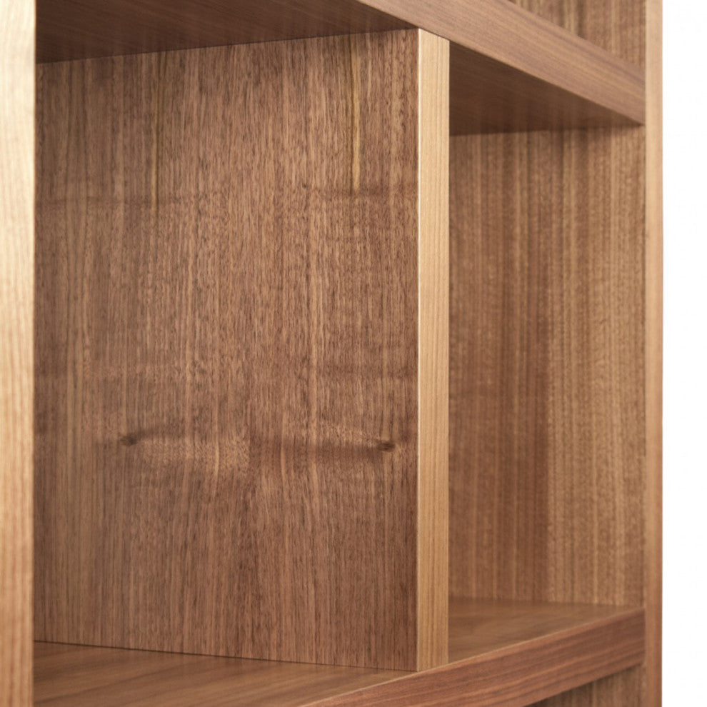 Contemporary Large Thick Wood Modular Shelves, Walnut