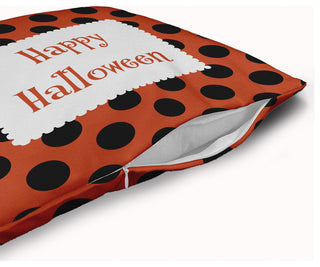 Happy Halloween Dots Accent Pillow Removable Insert, Harvest Orange, 18"x18"