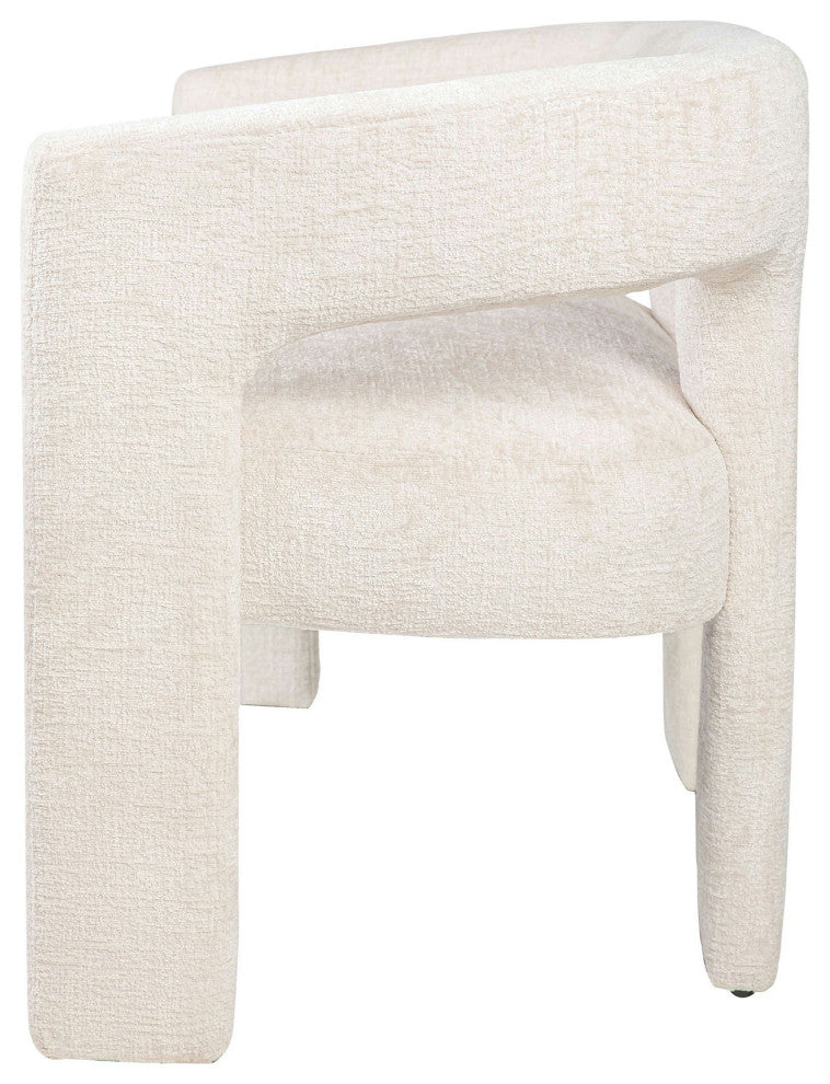 Gwen Modern Luxury Jacquard Fabric Upholstered Sculpture Bench - Natural