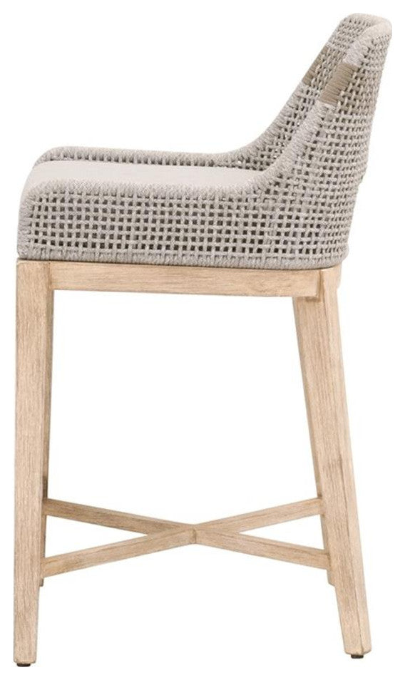 Essentials For Living Woven 26" Fabric Counter Stool in Taupe Gray