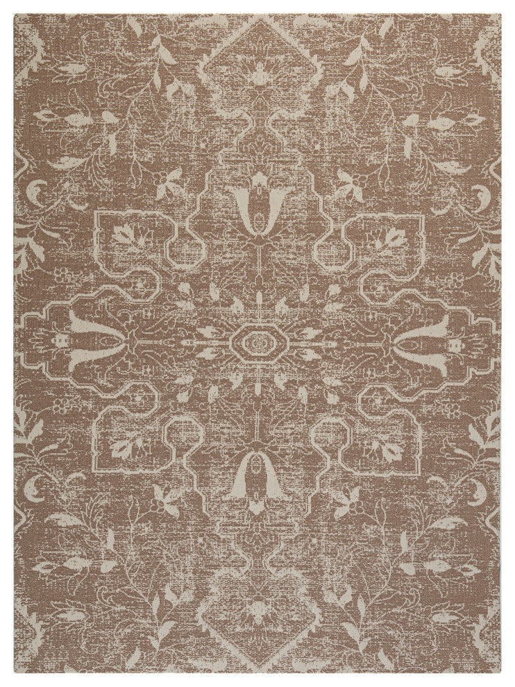 40" x 54" Tamanrasset Brown and Ivory 1/2" Rug'd Chair Mat