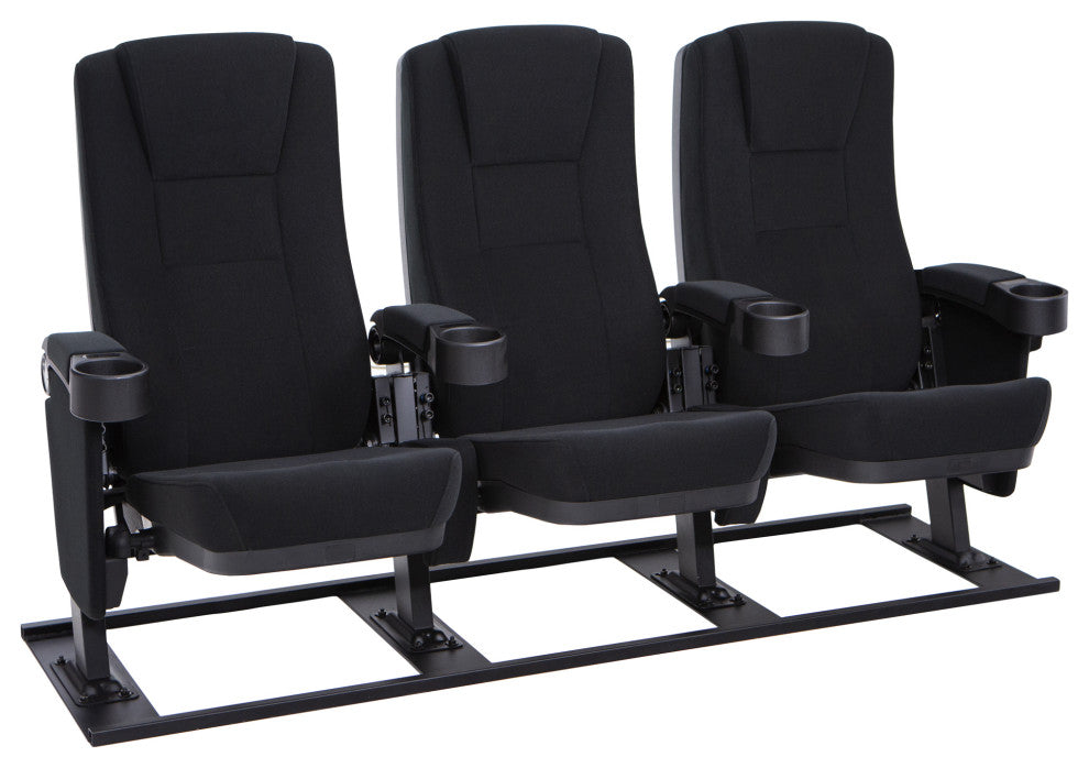 Seatcraft Zenith Movie Theater Seating, Black, Row of 3