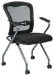 Set of 2 Deluxe Folding Chair with Arms in Coal Black Fabric