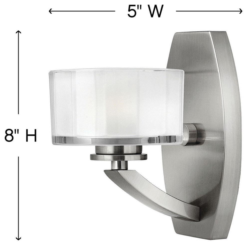 Hinkley Meridian Single Light Vanity, Brushed Nickel