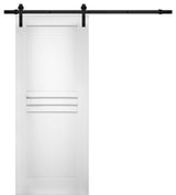 Barn Door / Mela 7444 White Silk / 6.6FT Rail, 32" X 84"