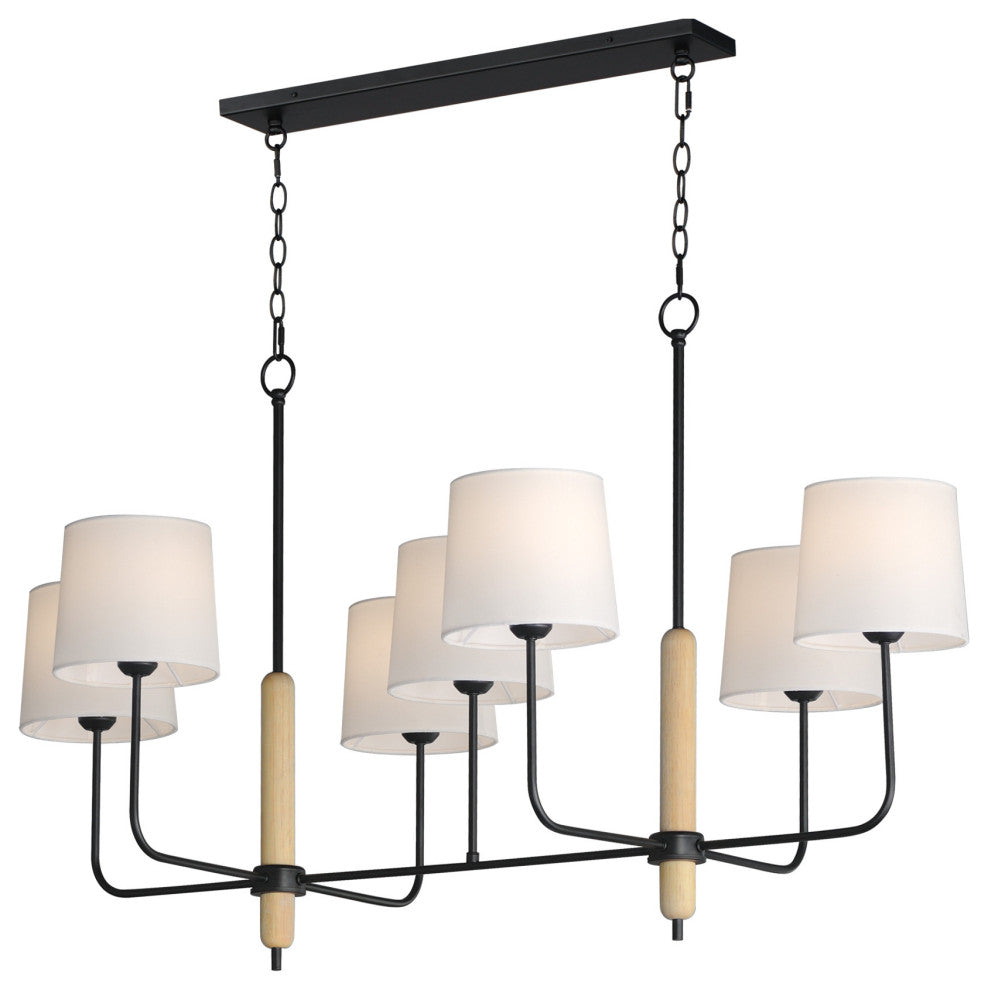 Maxim 11867OF Bozeman 7 Light 49"W Linear Chandelier - Natural Wood