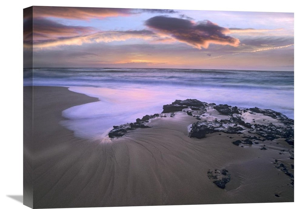 "Sandy beach, Oahu, Hawaii" Stretched Canvas Giclee by Tim Fitzharris, 24"x18"