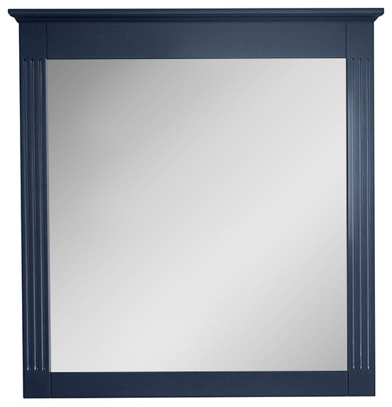 Solid Wood Bathroom Vanity Mirror for Wall Mounted, Navy Blue, 32x33