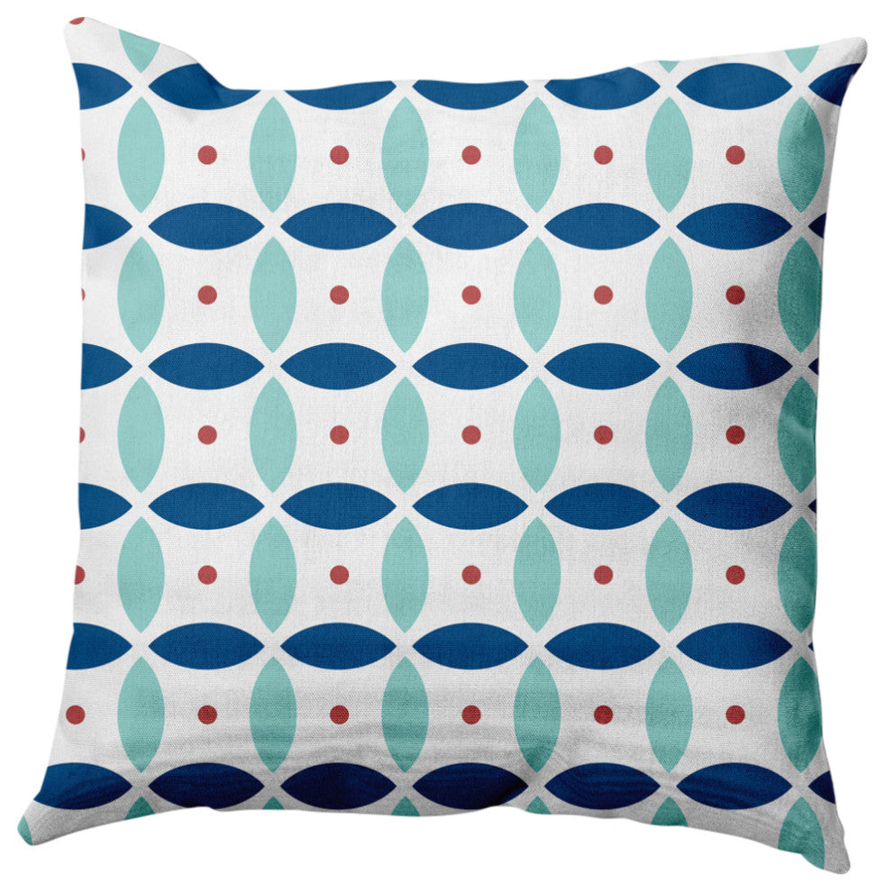 Geometric Decorative Throw Pillow, Dark Cobalt Blue, 16"x16"