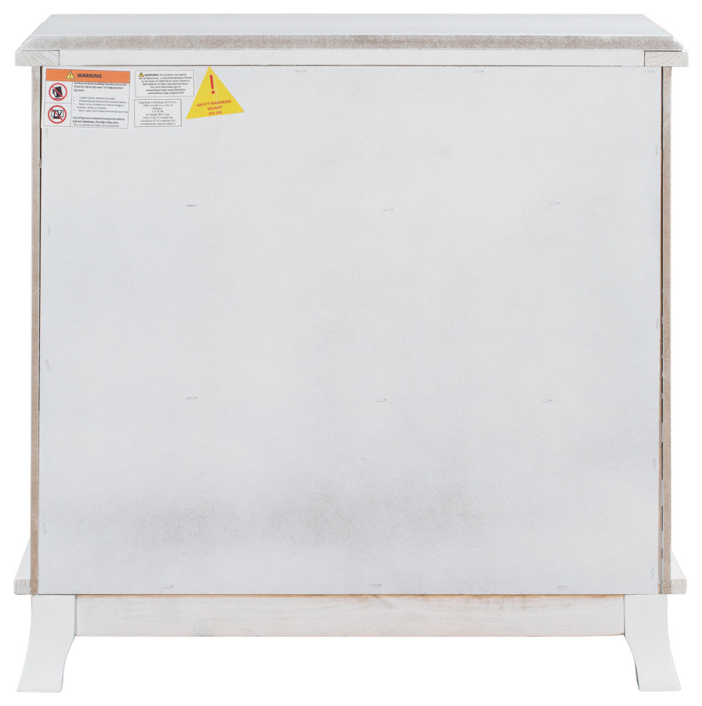 Wood Double Door Accent Cabinet with 2 Drawers, White, 30'' X 14''