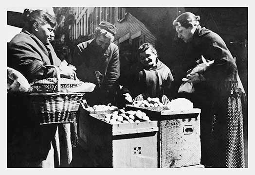 Selling Eggs on Hester Street- Canvas Poster 20" x 30"