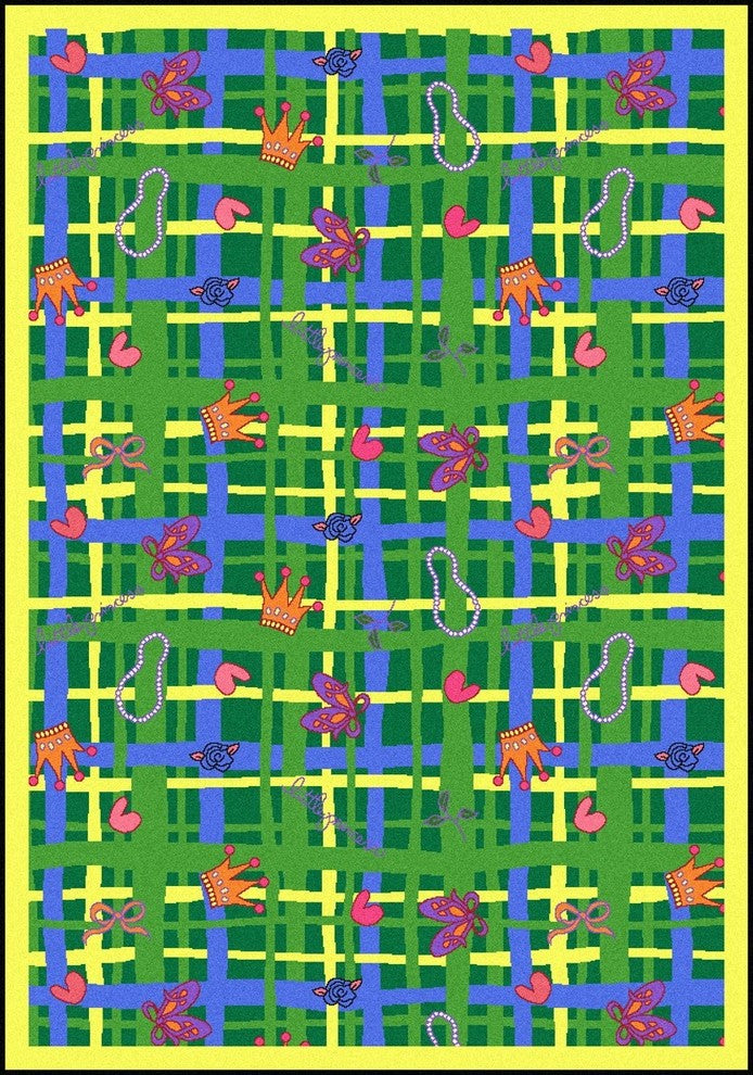 Playful Patterns Rug, My Little Princess, 3'10"x5'4", Green