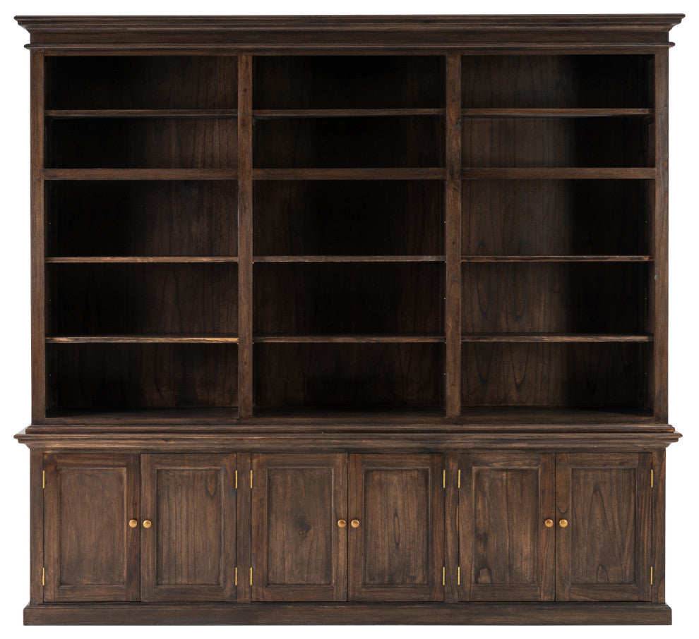 Black Wash Triple Bookshelf Hutch