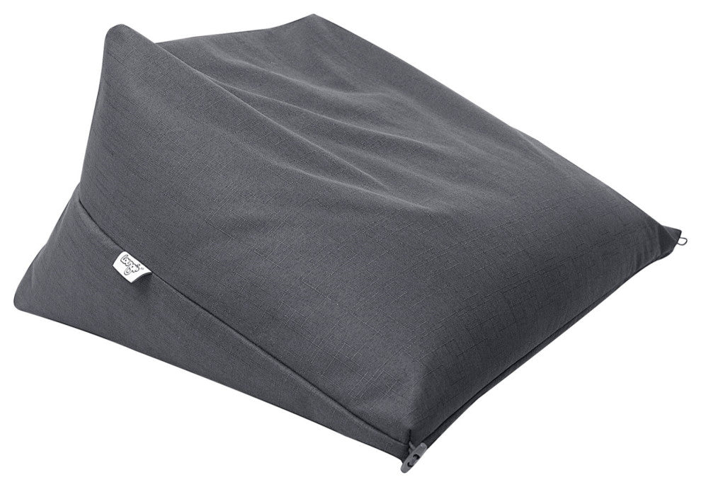 Loungie Magic Pouf Beanbag 3-in-1 Ottoman/Chair/Floor Pillow, Black Linen