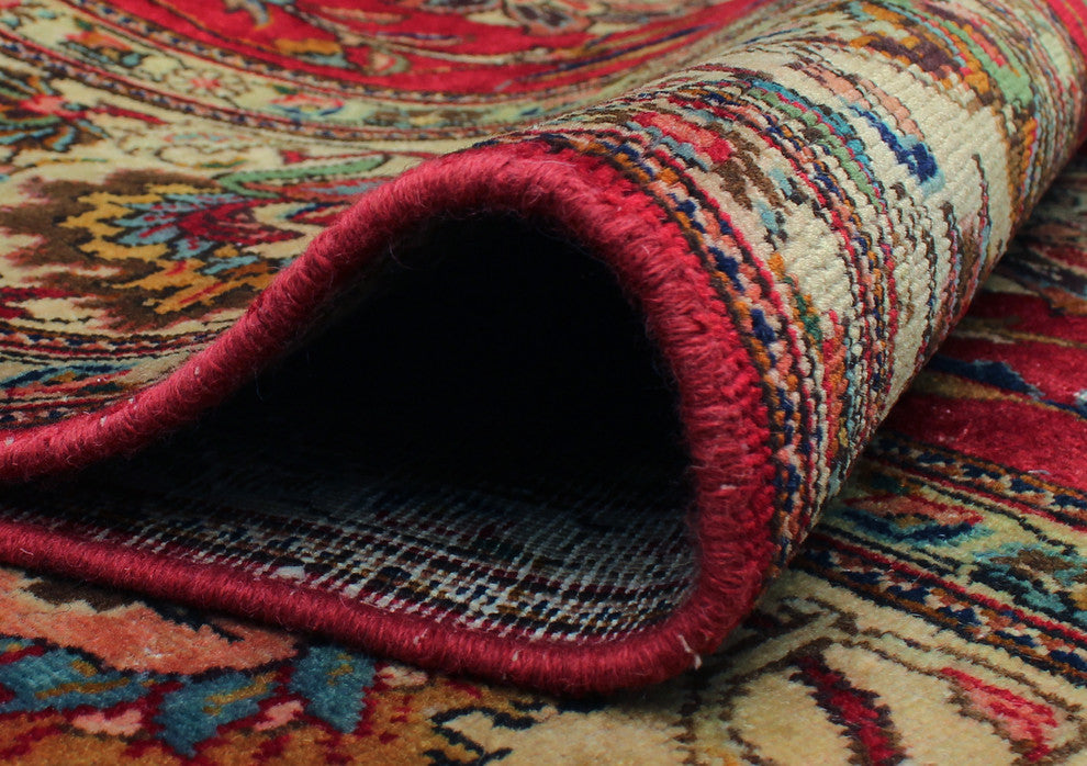 Fine Vintage Distressed Muqtadir Red Rug, 9'5x12'8