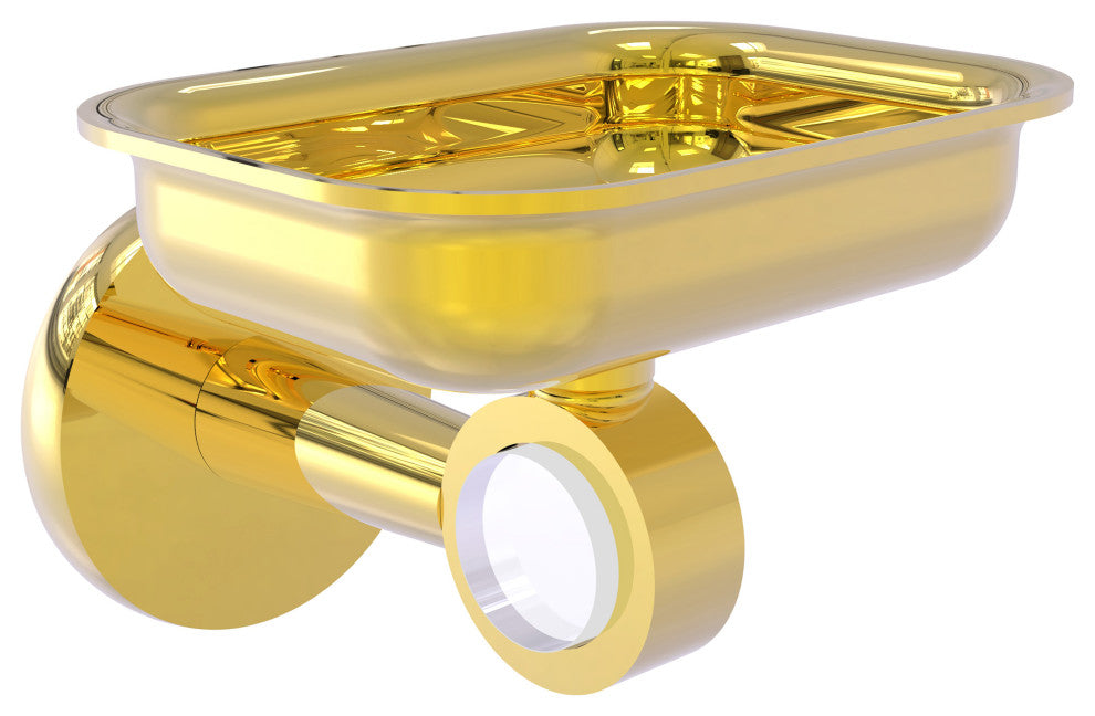 Clearview Wall Mounted Soap Dish Holder, Polished Brass