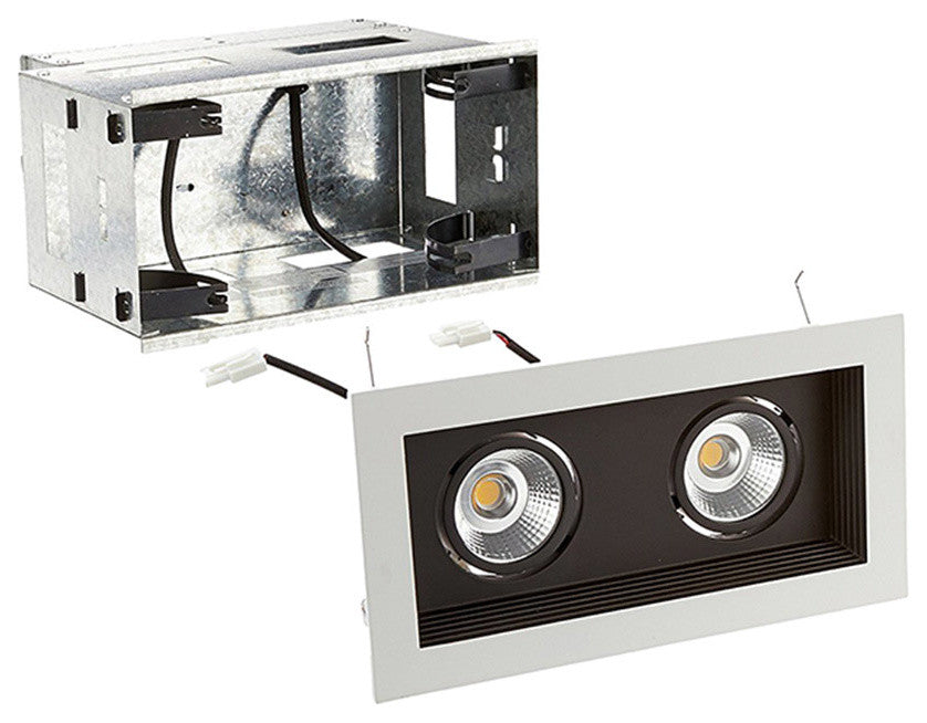 Mini Multiple LED Two-Light Remodel Housing With and-Light 2700K Narrow, Black