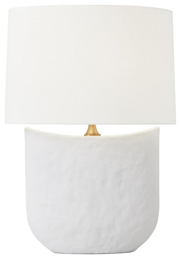 Cenotes Table Lamp, 1-Light, LED, Matte White Ceramic, 27.75"