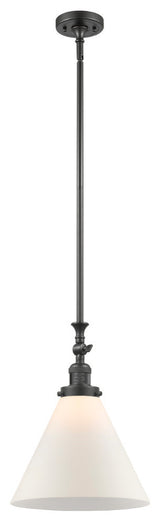 X-Large Cone 1-Light Mini Pendant, Oil Rubbed Bronze, Matte White