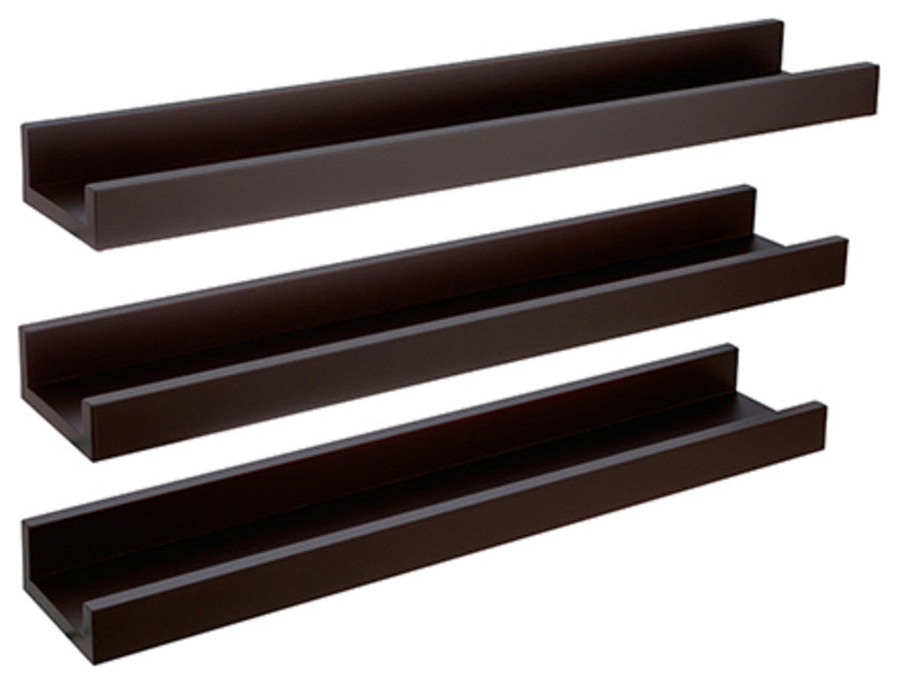 Kiera Grace Edge Photo Frame Shelf, 23"x4", Espresso