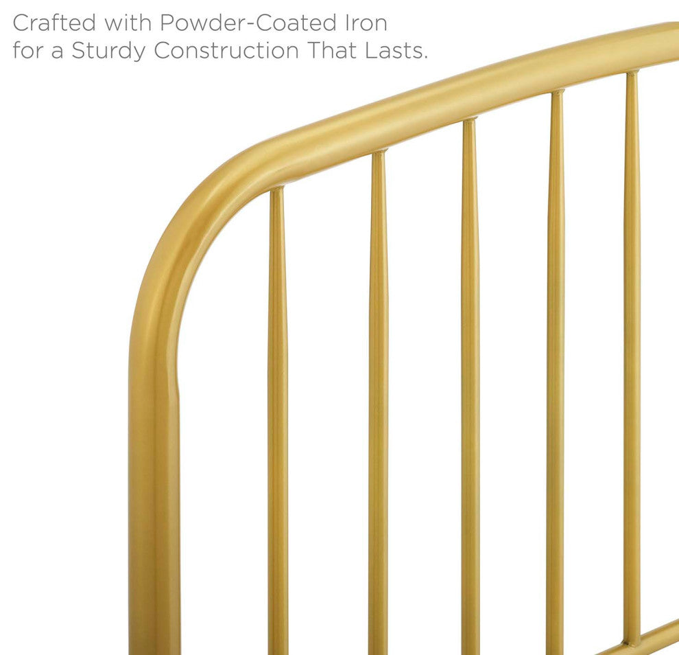 Headboard, Full Size, Metal, Gold, Modern Farmhouse, Bedroom Master Suite