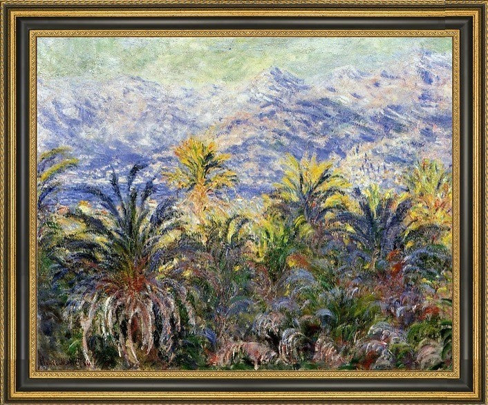 Claude Oscar Monet Palm Trees at Bordighera Framed Premium Canvas Print, 20"x25"