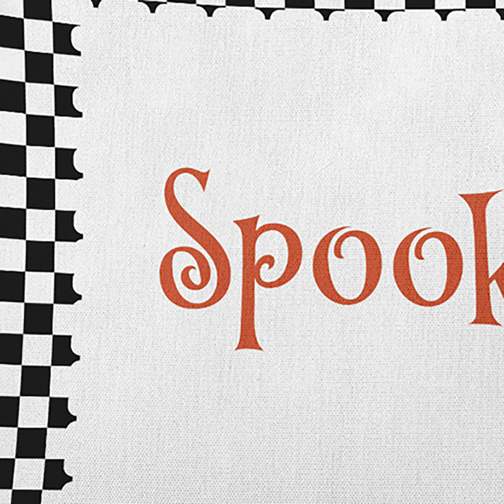 Halloween Spooky Checks Accent Pillow, Black, 18"x18"