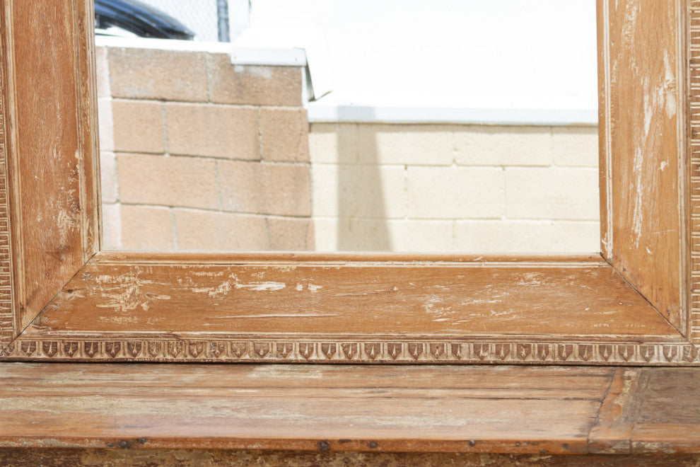 Tall Carved Rustic Mirror Frame
