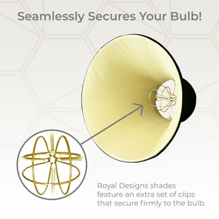Royal Designs True Bell Basic Lamp Shade, Round Clip Fitter, Black, 4x8x7, Set o