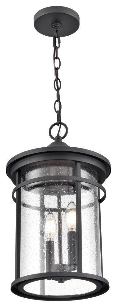 2 Light 10.5 in. Textured Black Outdoor
