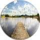 Pier Into Sea Bavaria Panorama, Seascape Large Disc Metal Wall Art, 36"