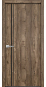 Solid French Door 24 x 96 | Planum 0016 Walnut with| Bathroom