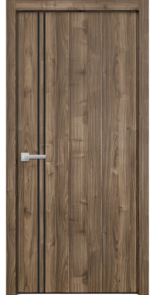 Solid French Door 24 x 96 | Planum 0016 Walnut with| Bathroom