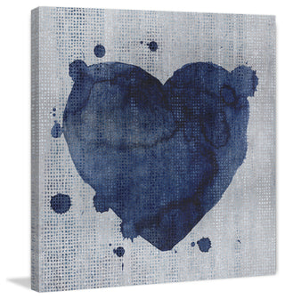 "Blue Heart" Painting Print on Wrapped Canvas