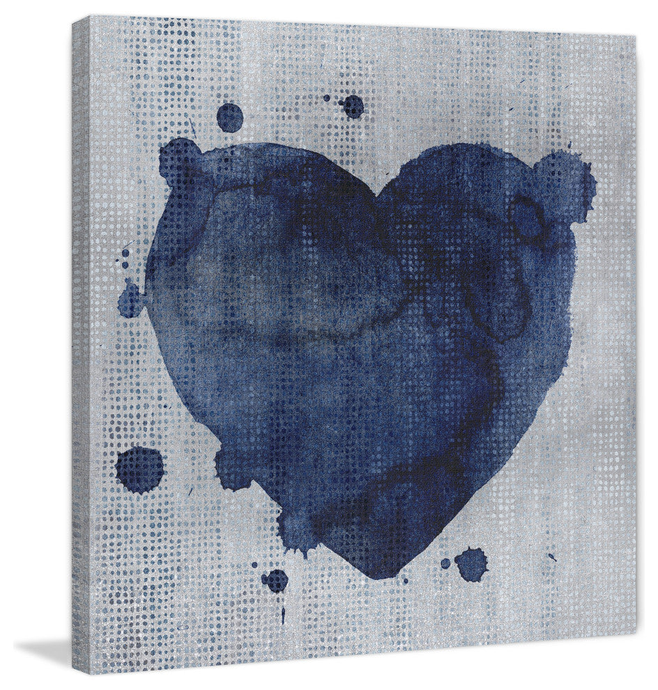 "Blue Heart" Painting Print on Wrapped Canvas