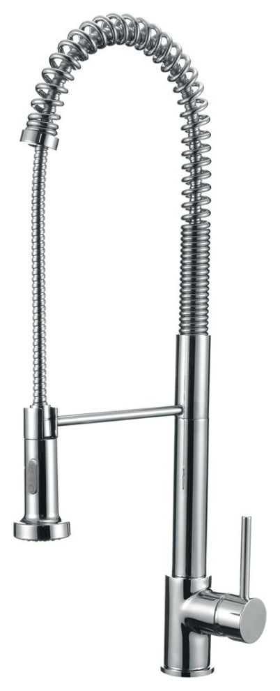 Vesoul Single Hole Pull Down Single Handle Kitchen Faucet, Polished Chrome