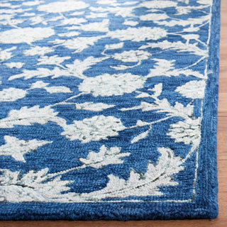 Safavieh Micro-Loop Collection MLP506 Rug, Navy/Grey, 4' X 6'