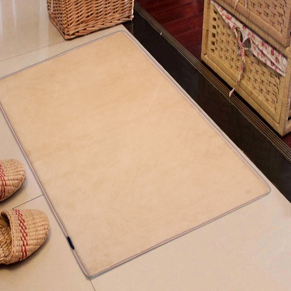 Fabbrica Home Memory Foam Accent Rug, Solid, Beige